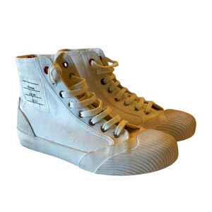 Thom Browne White Canvas Heritage High-Top Sneakers - Size 37.5